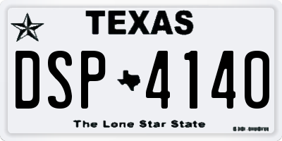 TX license plate DSP4140