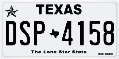TX license plate DSP4158