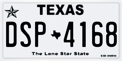TX license plate DSP4168
