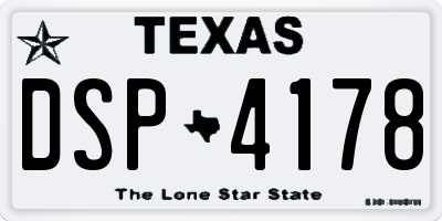 TX license plate DSP4178