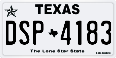 TX license plate DSP4183