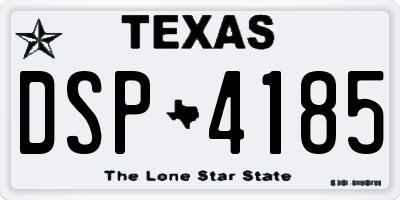 TX license plate DSP4185