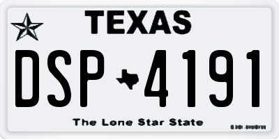 TX license plate DSP4191