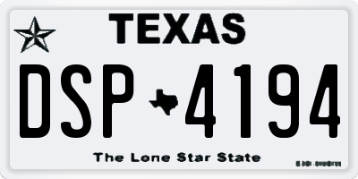TX license plate DSP4194