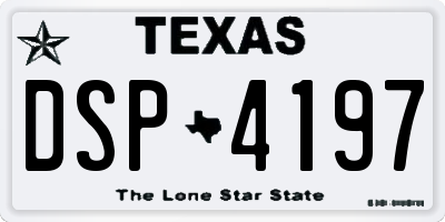 TX license plate DSP4197