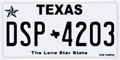 TX license plate DSP4203
