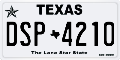 TX license plate DSP4210