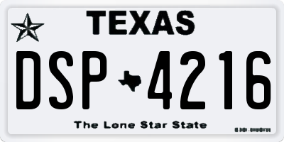 TX license plate DSP4216