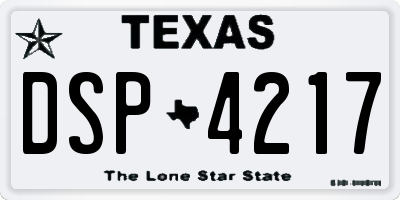 TX license plate DSP4217