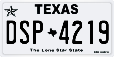 TX license plate DSP4219