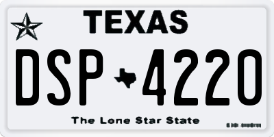 TX license plate DSP4220