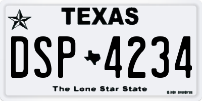 TX license plate DSP4234