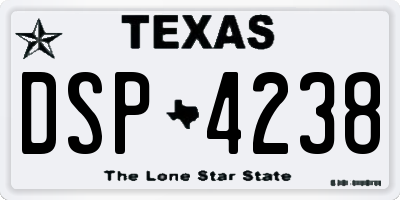 TX license plate DSP4238