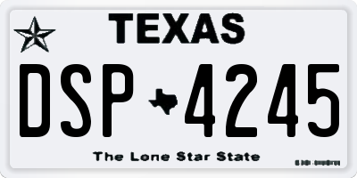 TX license plate DSP4245