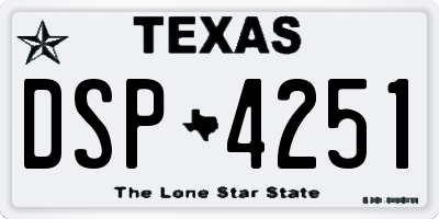 TX license plate DSP4251