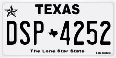 TX license plate DSP4252