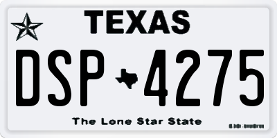 TX license plate DSP4275