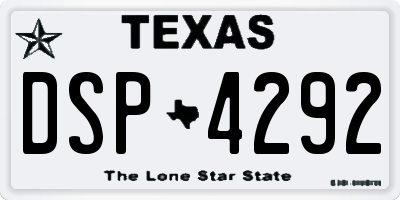 TX license plate DSP4292