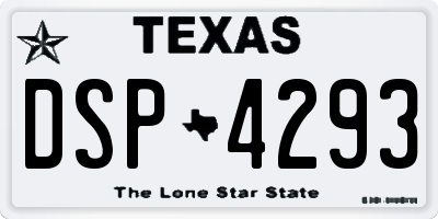 TX license plate DSP4293