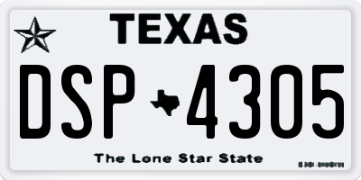 TX license plate DSP4305