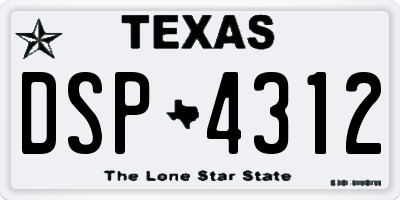 TX license plate DSP4312
