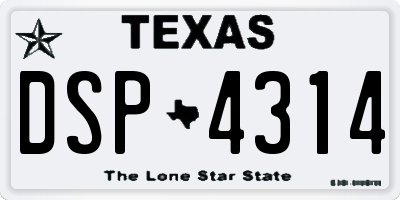 TX license plate DSP4314