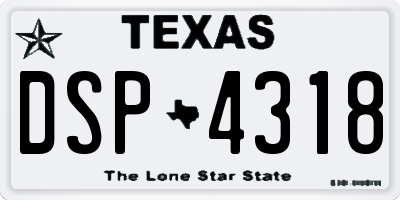 TX license plate DSP4318