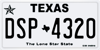 TX license plate DSP4320