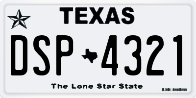 TX license plate DSP4321