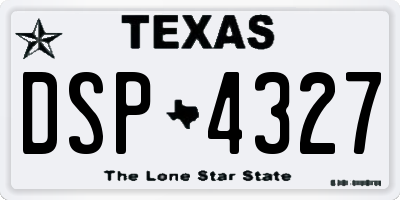 TX license plate DSP4327
