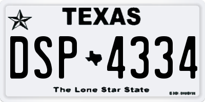 TX license plate DSP4334