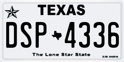TX license plate DSP4336
