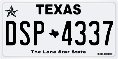 TX license plate DSP4337
