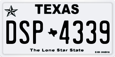 TX license plate DSP4339
