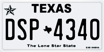 TX license plate DSP4340