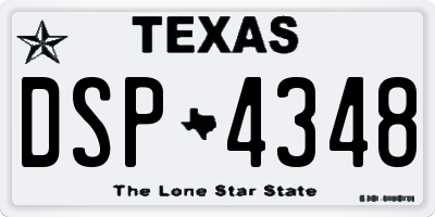 TX license plate DSP4348