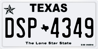TX license plate DSP4349