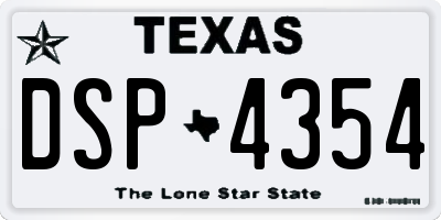 TX license plate DSP4354