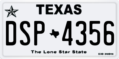 TX license plate DSP4356