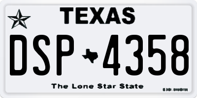 TX license plate DSP4358