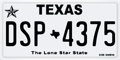 TX license plate DSP4375