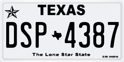 TX license plate DSP4387