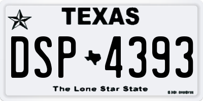 TX license plate DSP4393