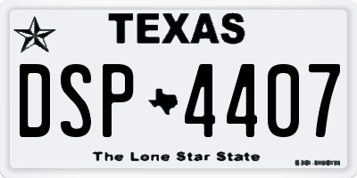 TX license plate DSP4407