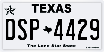TX license plate DSP4429