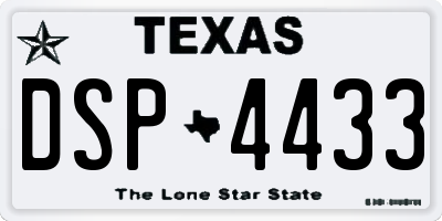 TX license plate DSP4433
