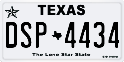 TX license plate DSP4434