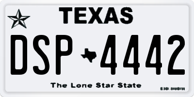 TX license plate DSP4442