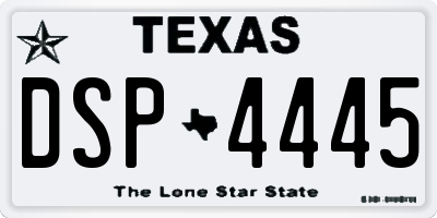 TX license plate DSP4445