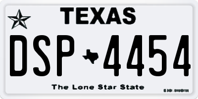TX license plate DSP4454